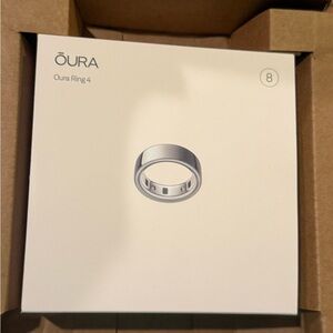 Oura Ring 4 in Shiny Silver. Size 8.  NWT.   Never used